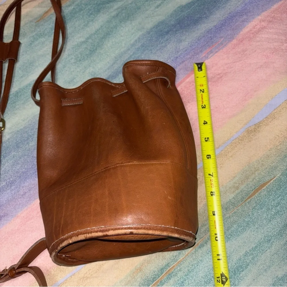 Vintage Old COACH 9984 Drawstring Shoulder Bag -Brown Leather